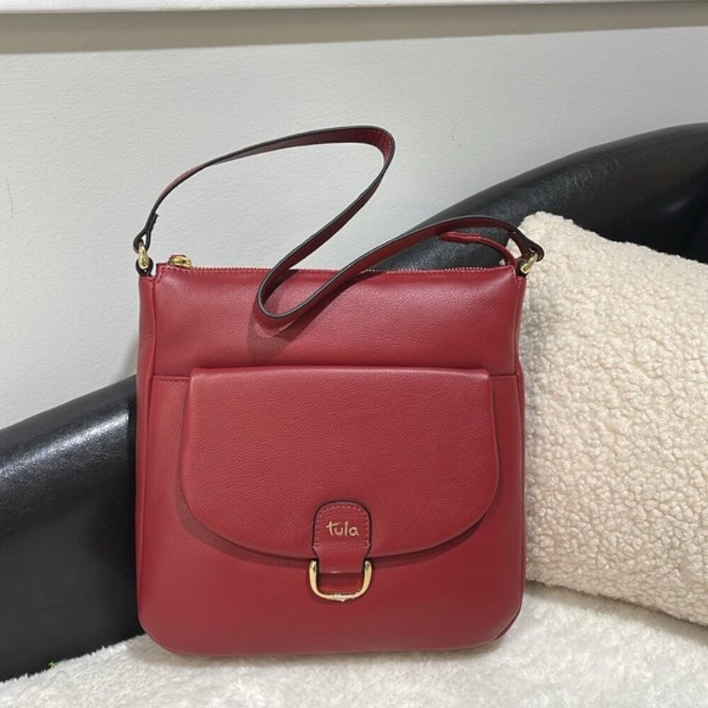 Tula England Leather Front Tab Shoulder Bag - Picture 2 of 4